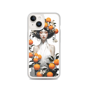 Oriental Lady with Orange Fruits iPhone Case