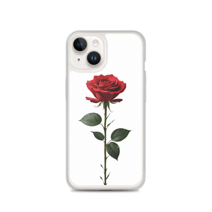 Red Rose on White iPhone Case