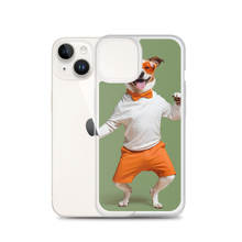 Funny Dancing Dog Green iPhone Case