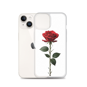 Red Rose on White iPhone Case