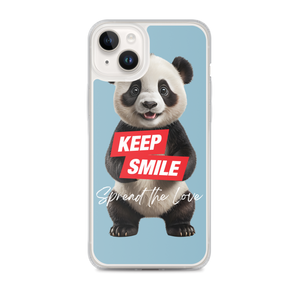 Keep Smile Blue Panda iPhone Case