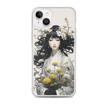 Oriental Lady with Yellow Flowers iPhone Case