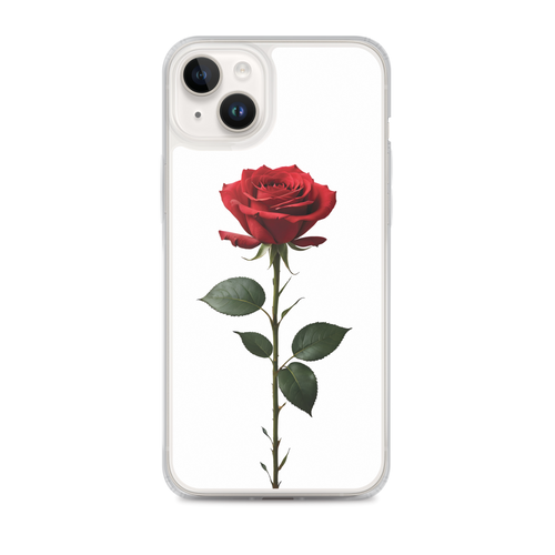 Red Rose on White iPhone Case