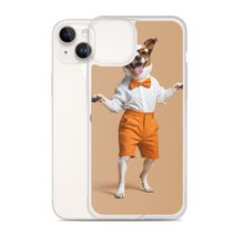 Happy Dancing Dog Beige iPhone Case