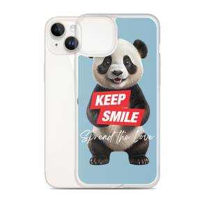 Keep Smile Blue Panda iPhone Case