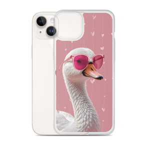 Cute Pink Swan iPhone Case