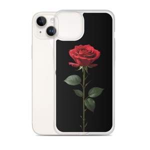 Red Rose on Black iPhone Case