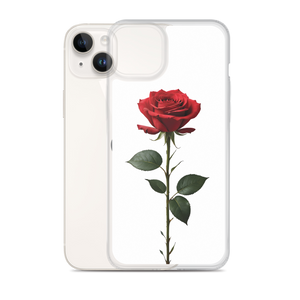 Red Rose on White iPhone Case