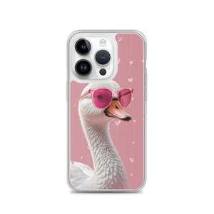 Cute Pink Swan iPhone Case