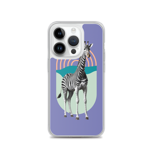 Giraffe Zebra Purple iPhone Case