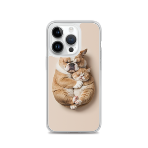 Cute Baby Cat and Dog Sleep iPhone Case