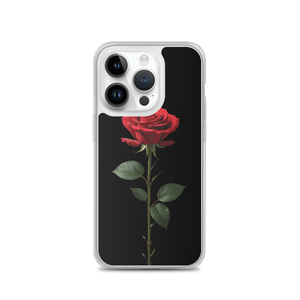 Red Rose on Black iPhone Case