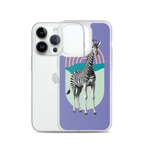 Giraffe Zebra Purple iPhone Case