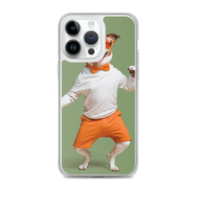 Funny Dancing Dog Green iPhone Case