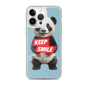 Keep Smile Blue Panda iPhone Case