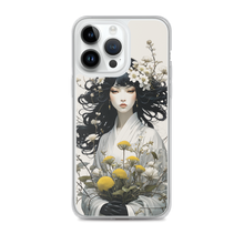 Oriental Lady with Yellow Flowers iPhone Case