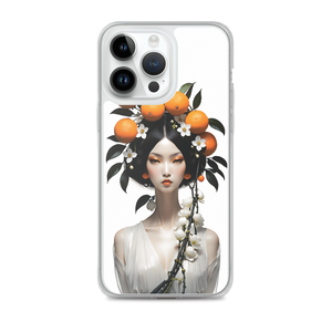 Beauty Lady with Orange Fruits iPhone Case