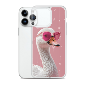 Cute Pink Swan iPhone Case