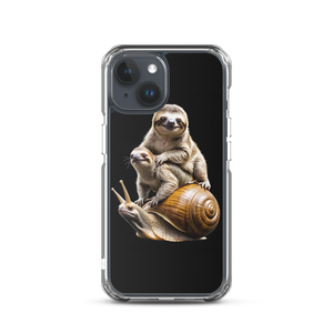 Sloth Riding A Snail iPhone Case