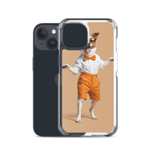 Happy Dancing Dog Beige iPhone Case