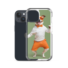 Funny Dancing Dog Green iPhone Case