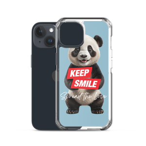 Keep Smile Blue Panda iPhone Case