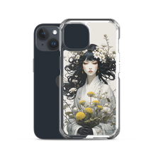 Oriental Lady with Yellow Flowers iPhone Case