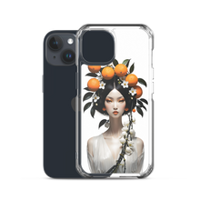 Beauty Lady with Orange Fruits iPhone Case