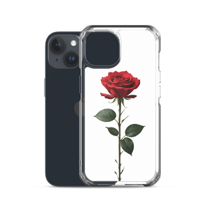 Red Rose on White iPhone Case