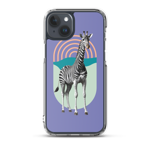 Giraffe Zebra Purple iPhone Case