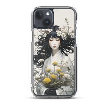 Oriental Lady with Yellow Flowers iPhone Case