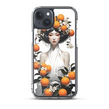 Oriental Lady with Orange Fruits iPhone Case