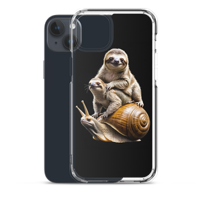 Sloth Riding A Snail iPhone Case