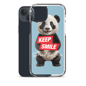 Keep Smile Blue Panda iPhone Case