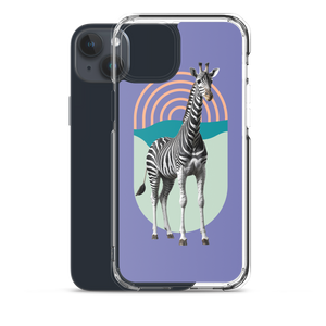 Giraffe Zebra Purple iPhone Case