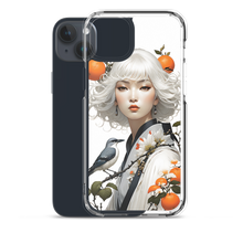 Beauty Lady with Orange and Bird iPhone Case