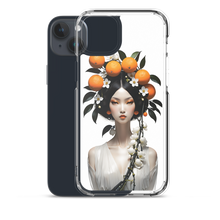 Beauty Lady with Orange Fruits iPhone Case