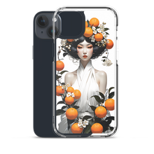 Oriental Lady with Orange Fruits iPhone Case