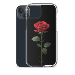 Red Rose on Black iPhone Case