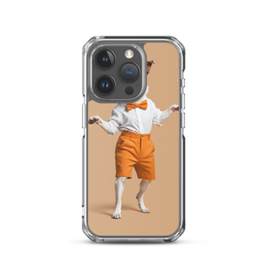 Happy Dancing Dog Beige iPhone Case