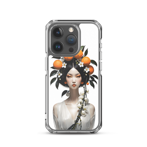 Beauty Lady with Orange Fruits iPhone Case