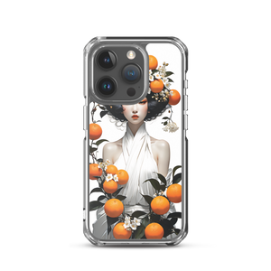 Oriental Lady with Orange Fruits iPhone Case