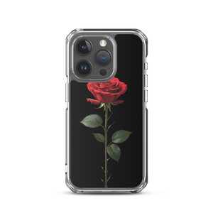 Red Rose on Black iPhone Case