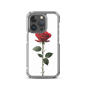 Red Rose on White iPhone Case