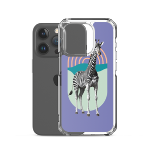 Giraffe Zebra Purple iPhone Case