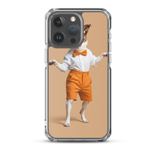 Happy Dancing Dog Beige iPhone Case