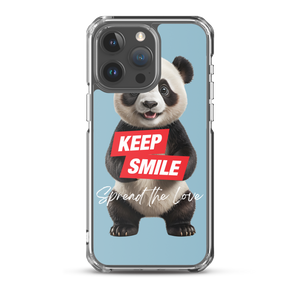 Keep Smile Blue Panda iPhone Case