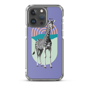 Giraffe Zebra Purple iPhone Case