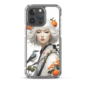 Beauty Lady with Orange and Bird iPhone Case