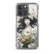 Oriental Lady with Yellow Flowers iPhone Case